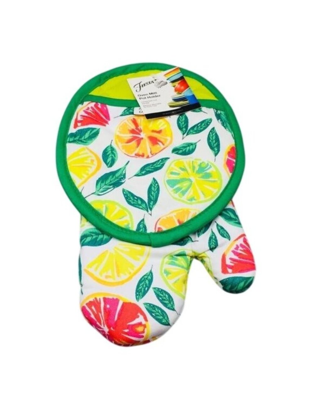 Fiesta Floral 100% Cotton Oven Mitt 7” x 13” & Pot Holder 8” x 10”